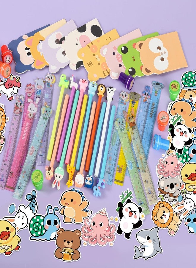 Ulema Stationery Party Favors, 24 pack Cute Stationery Party Supplies for Kids, With Pencils Rulers Erasers Sticky Notes For Birthday Goodie Bags School Classroom games Rewards School Office Supplies. - Image 4