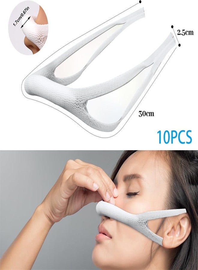 Yeasing Nasal Bandage 10 PCS Elastic Nose Bandages Nose Surgery Elastic Bandage Dressing Holder Septoplasty Recovery Bandage for Nose Post Surgical Procedures - Image 2