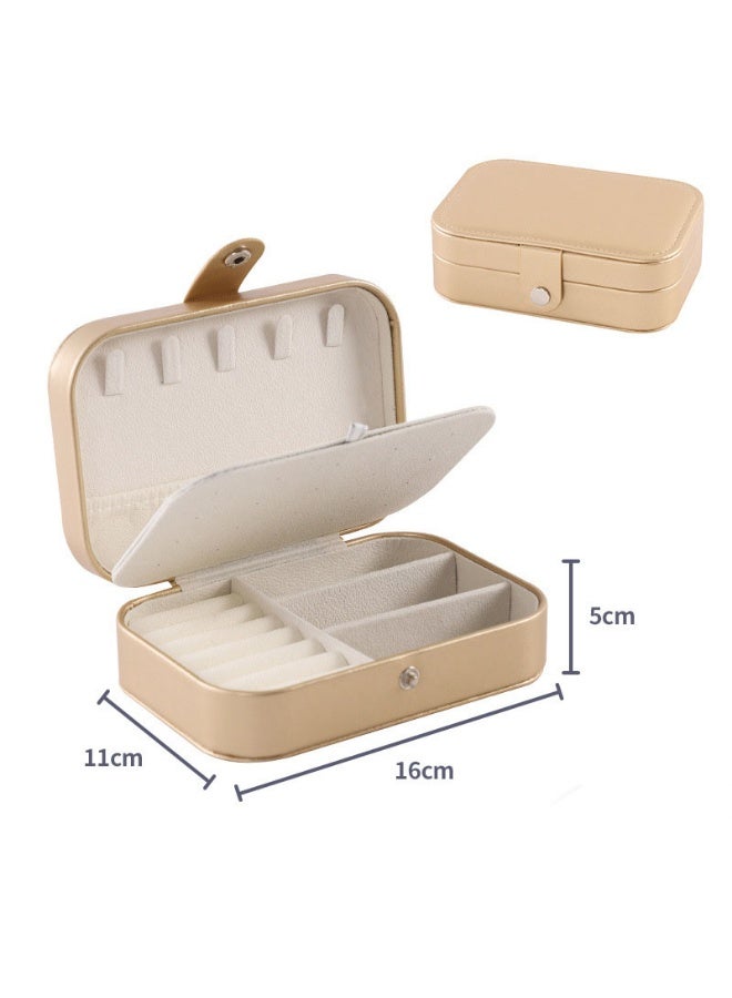 Jewelry Box For Women Travel Jewelry Organizer Double Layer for Necklace Earring Rings Jewelry Holder Case - Image 1