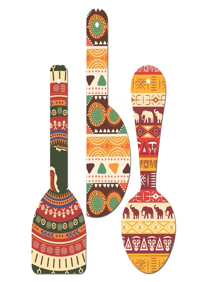 Twinster Wooden Wall Hanging Decor Items, Stylish Unique Elegant Designs, Set of 3, Mandala Animal, Kitchen Decor (Modern art) - Image 1