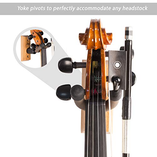 String Swing Violin Hanger Wooden Wall Mount for Home & Studio CC01V-O Hardwood Oak (2 Pack) - Image 2