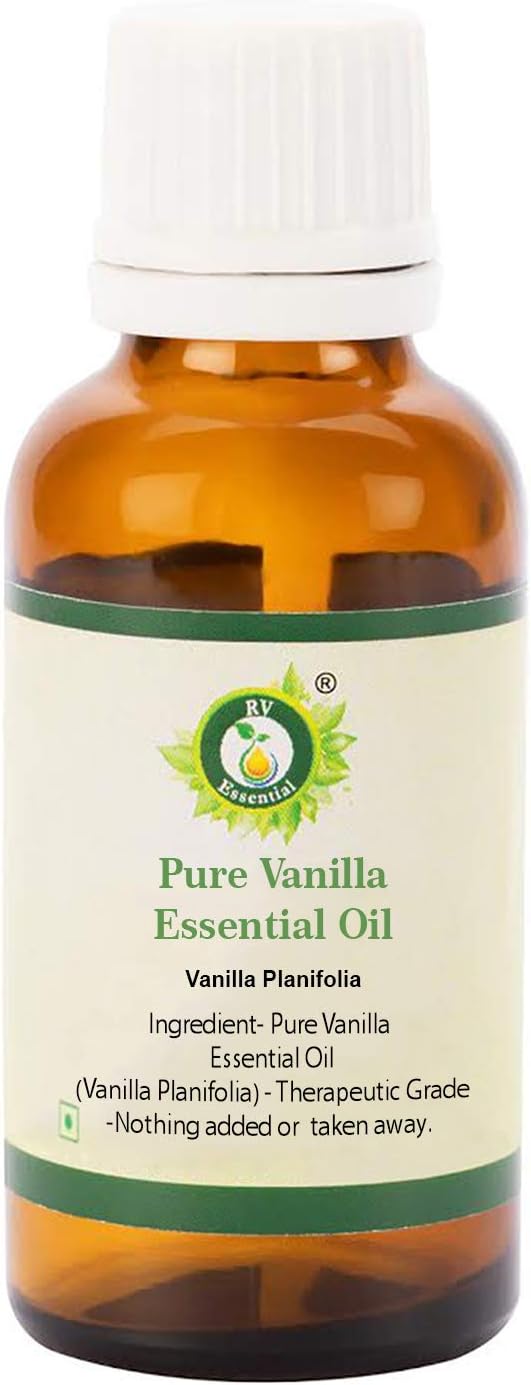 Vanilla Essential Oil Vanilla Planifolia for Fragrance for Scent for Body for Massage for Hair for Skin 100 Pure Natural 10ml 0338oz by R V Essential