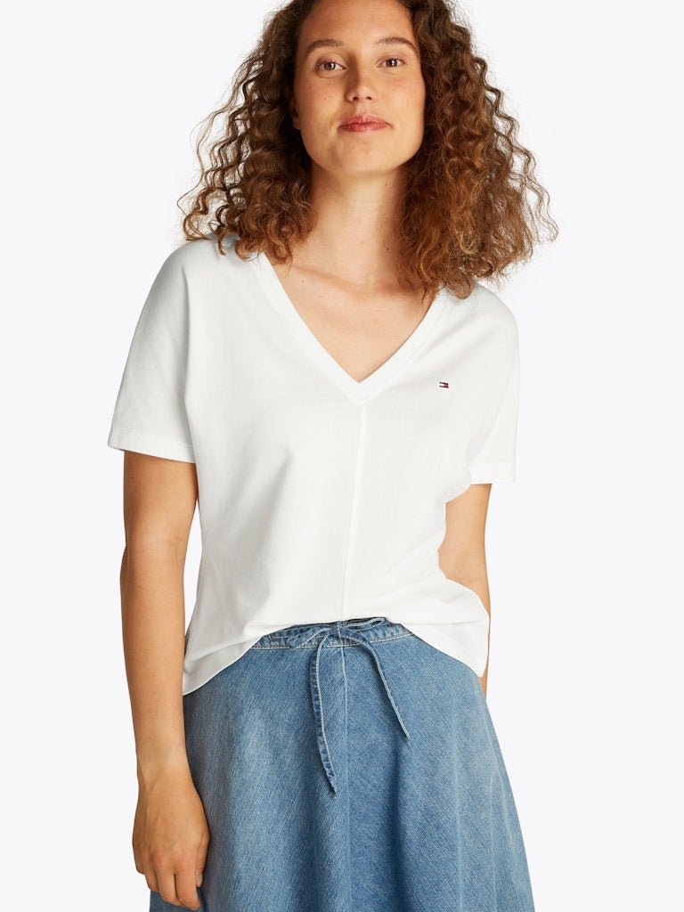 TOMMY HILFIGER Logo V Neck T-Shirt - Image 3