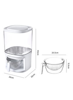 Generic Food Grain Storage Container Large Capacity  Sealed Grain Food Storage Box Rice Bucket Kitchen Storage Bucket Transparent Whit  - Image 2