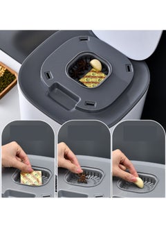 Generic Food Grain Storage Container Large Capacity  Sealed Grain Food Storage Box Rice Bucket Kitchen Storage Bucket Transparent Whit  - Image 3
