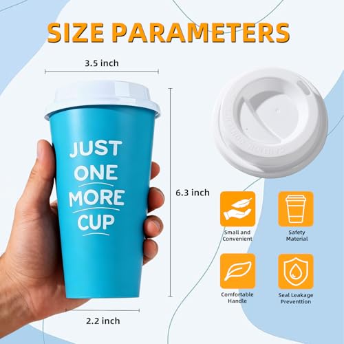 MiraFure Reusable Coffee Cups with Lids, 16 oz, Plastic Travel Coffee Mug, To Go Coffee Cups for Hot and Cold Drinks (15 Pack, 4 Colors Assorted) - Image 3