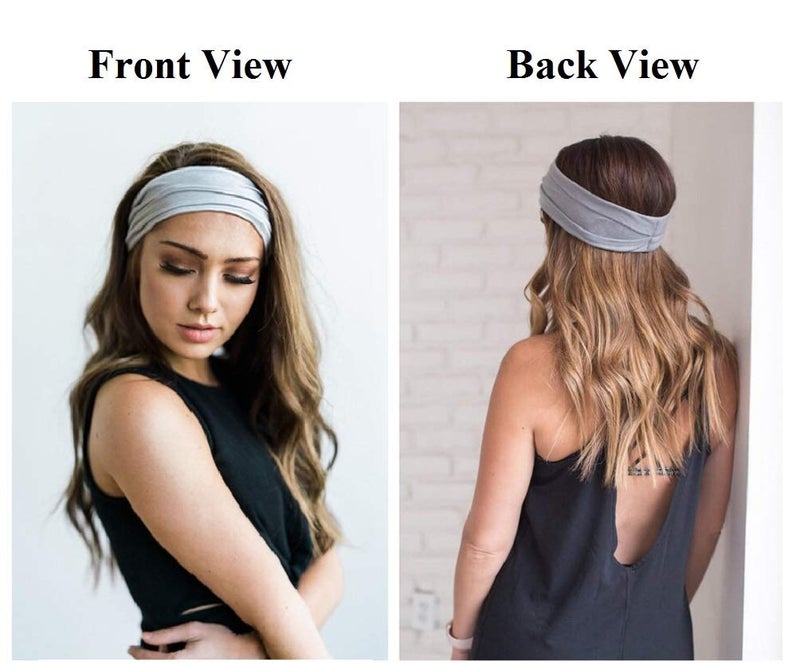 Huachi Women's Headbands Non Slip Headbands for Women's Hair Fashion Head Band Workout Yoga Sports Exercise Sweatbands Summer Hair Accessories Elastic Hairbands - Image 3