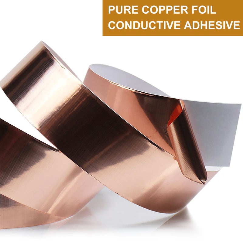 LOVIMAG Copper Foil Tape (1inch X 66 FT) with Conductive Adhesive for Guitar and EMI Shielding, Crafts, Electrical Repairs, Grounding,Masking Tape. - Image 2
