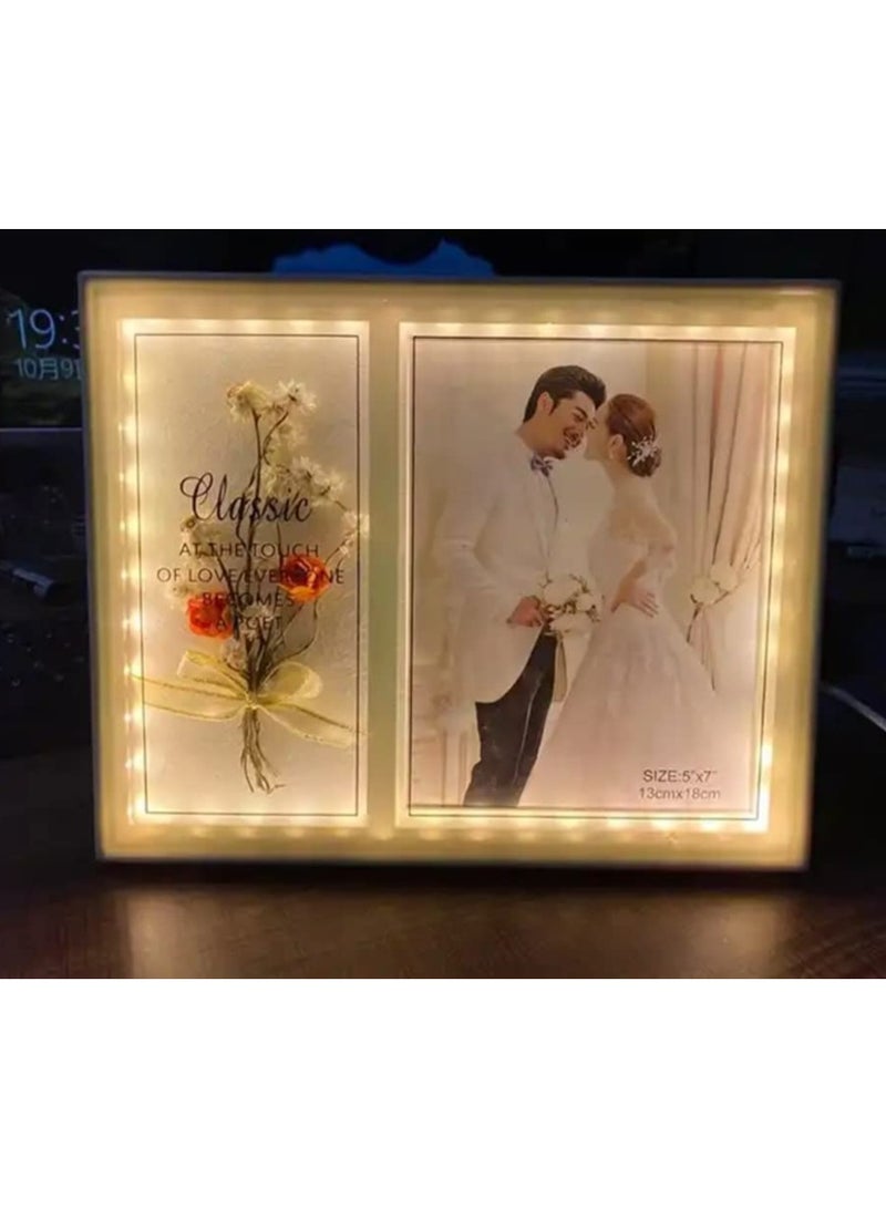 Light Photo Frame Stand With Two Slots Of Photos Led Photo Frames Stand  - Image 1