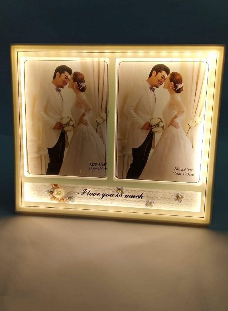 Light Photo Frame Stand With Two Slots Of Photos Led Photo Frames Stand  - Image 2