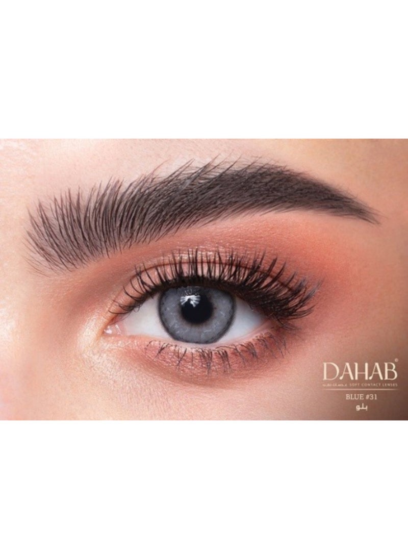 Dahab Natural Blue 9 Months Disposable, Colored Contact Lenses, Cosmetic Contact Lenses, Blue Contact Lenses, Pack Of 2  - Image 1