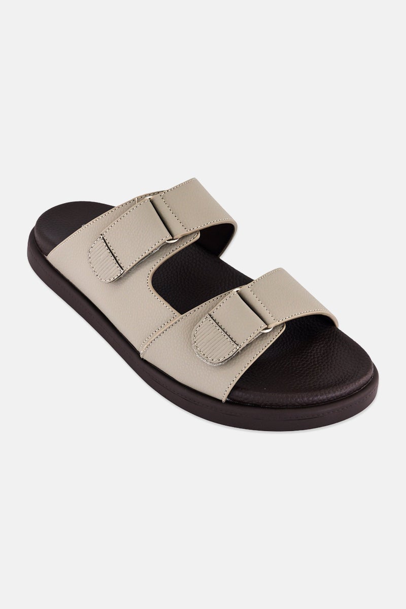 English Laundry Men Slip On Arabic Sandals, Grey - Image 1