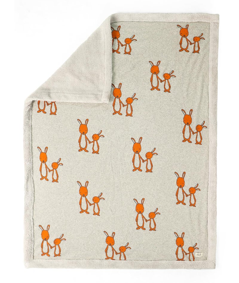 Pluchi Mumma Baby Bunny Grey Color Knitted Blanket with Faux Fur Back for Babies 80 cm x 100 cm - Image 4