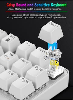 Necomi 87-Key Wired Gaming Keyboard, RGB Mechanical Keyboard, 17 Lighting Effects for Windows/MacOS/Android and PC Gamers (White)  - Image 3