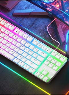 Necomi 87-Key Wired Gaming Keyboard, RGB Mechanical Keyboard, 17 Lighting Effects for Windows/MacOS/Android and PC Gamers (White)  - Image 5