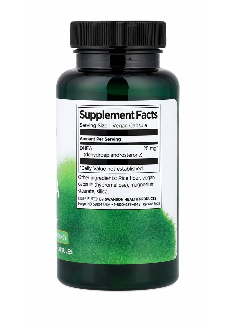 SWANSON DHEA, 25 mg, 120 Vegan Capsules - Image 2