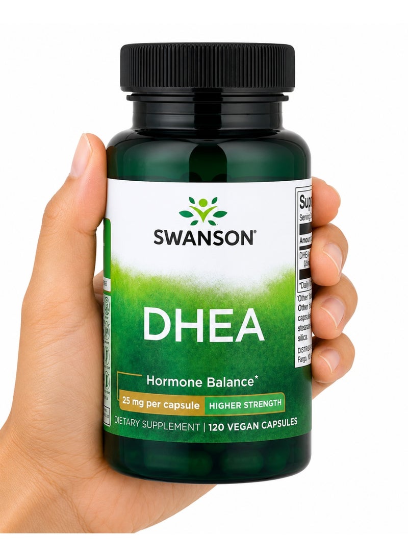 SWANSON DHEA, 25 mg, 120 Vegan Capsules - Image 3