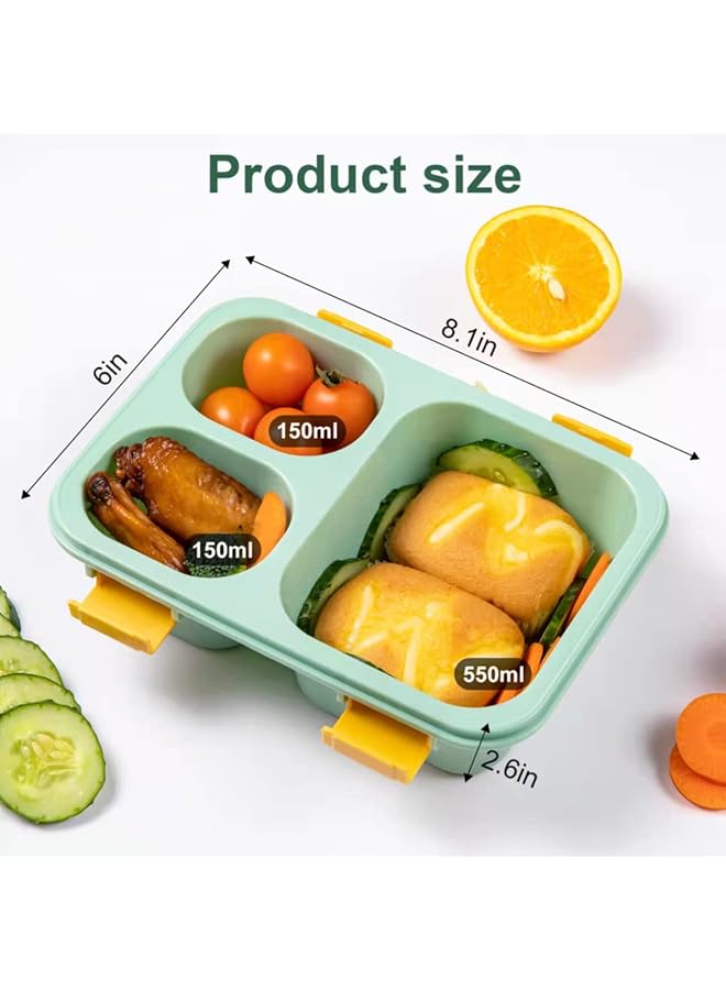 KASTWAVE 3 Pack Bento Lunch Box For Kid Adults Toddler, With 3 Compartments Reusable Food Containers Meal Prep For School, Work, And Travel, Lunch Bento Box Set Of 3,Microwave,Dishwasher,Bpa Free - Image 5