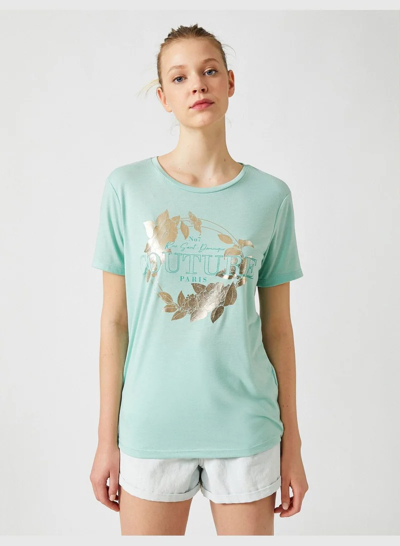 كوتون Short Sleeve T-Shirt Letter Printed