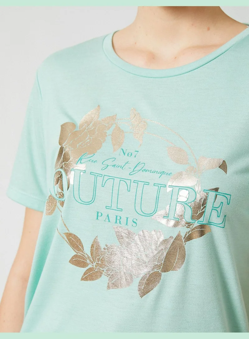 كوتون Short Sleeve T-Shirt Letter Printed