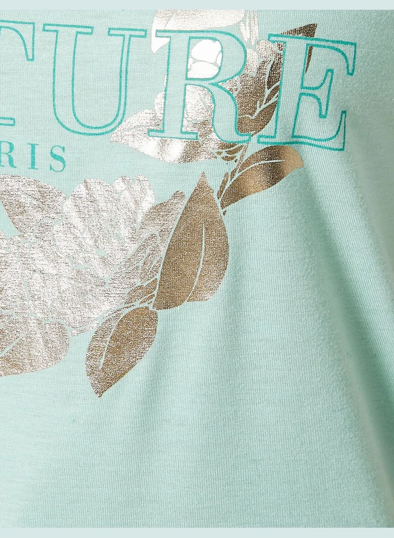 كوتون Short Sleeve T-Shirt Letter Printed