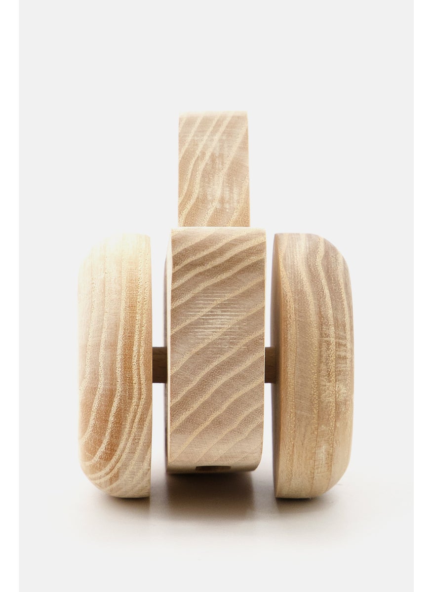 Babai - Wooden Pull Go Push Ship Toy, Natural - Image 1