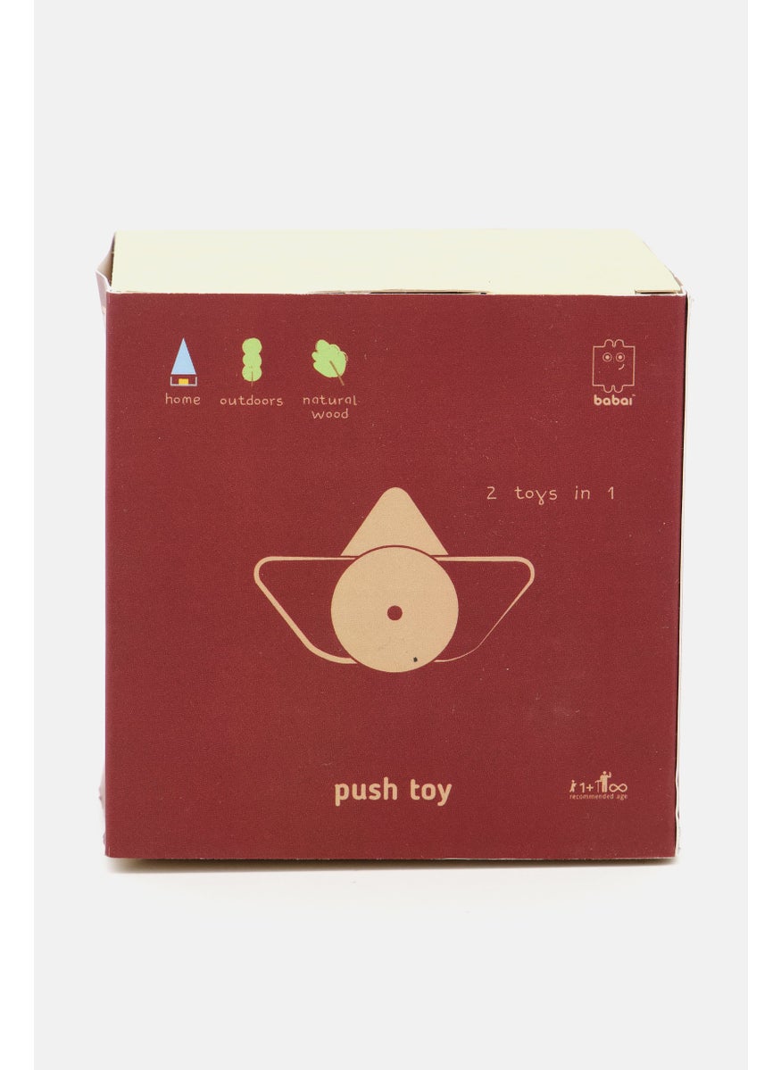 Babai - Wooden Pull Go Push Ship Toy, Natural - Image 1