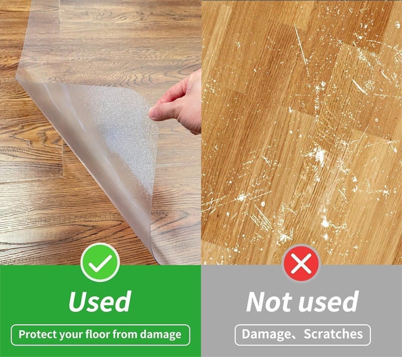 SHAREWIN Office Chair Mat for Hard Floors - 45''×53'',Heavy Duty Clear Wood/Tile Floor Protector PVC Transparent - Image 3