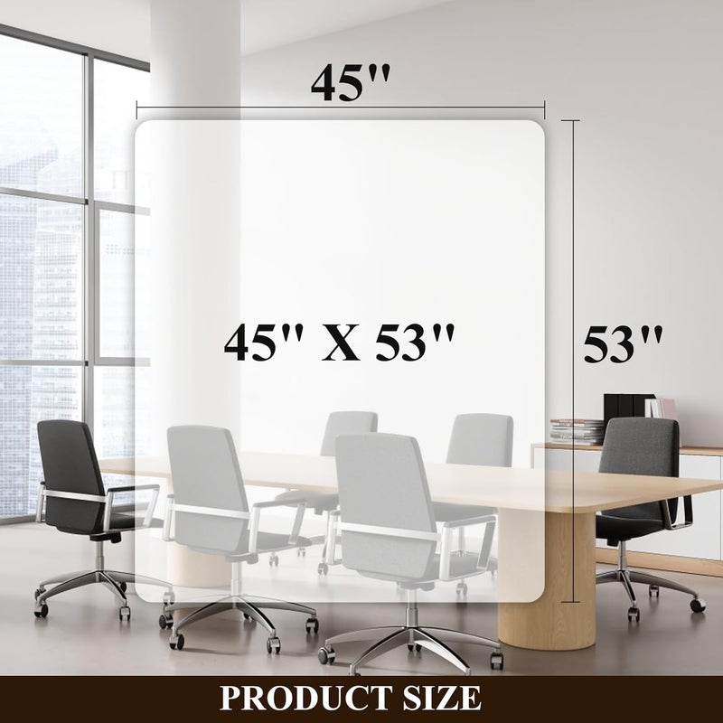 SHAREWIN Office Chair Mat for Hard Floors - 45''×53'',Heavy Duty Clear Wood/Tile Floor Protector PVC Transparent - Image 5