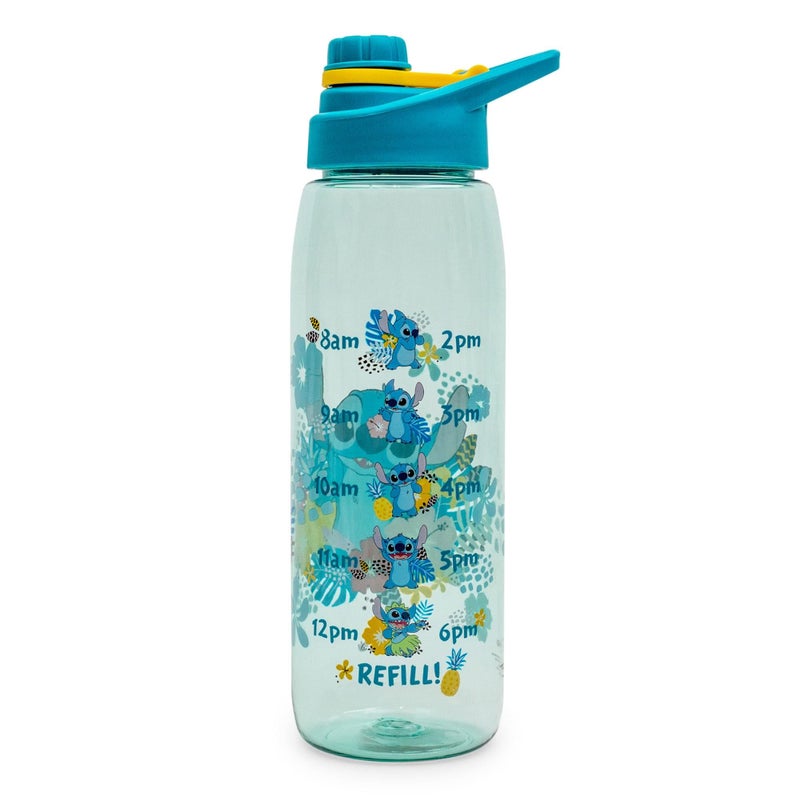 Silver Buffalo Disney Lilo and Stitch Tropical Hydration Tracker Schedule Water Bottle with Screw-On Lid, 28 Ounces - Image 3