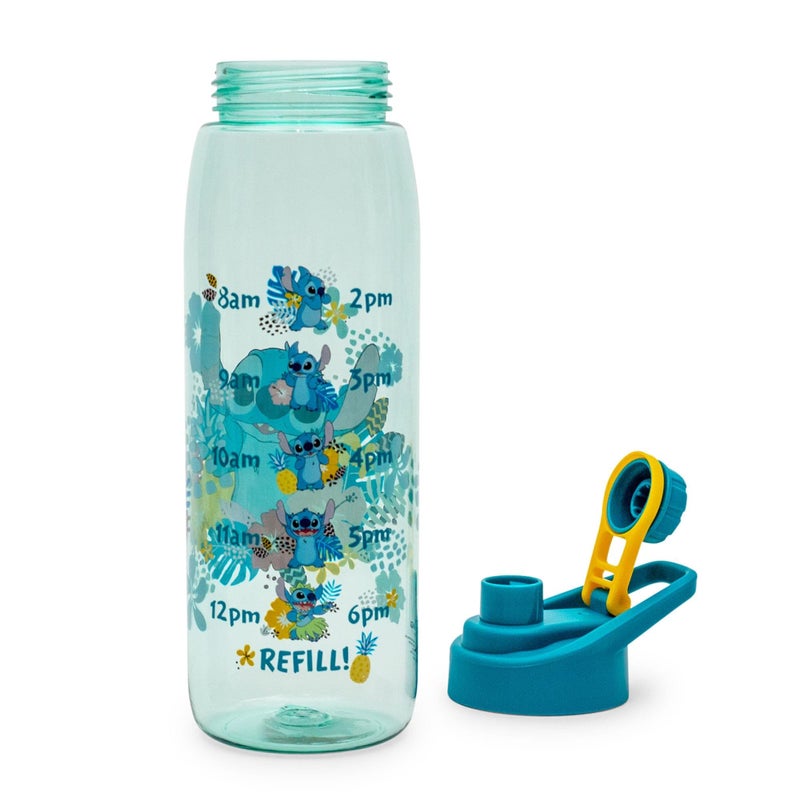 Silver Buffalo Disney Lilo and Stitch Tropical Hydration Tracker Schedule Water Bottle with Screw-On Lid, 28 Ounces - Image 4