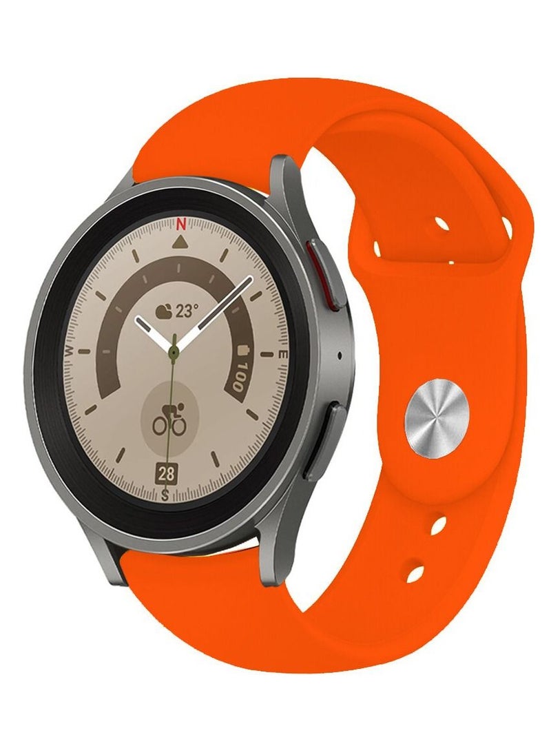 CATANES Samsung Galaxy Watch 5 Band Galaxy Watch 5 Pro Band Replacement Silicone Strap 20mm Smart Watch Wristband Compatible with Galaxy Watch5 (44mm/40mm) Galaxy Watch5 Pro (45mm) Orange  - Image 1