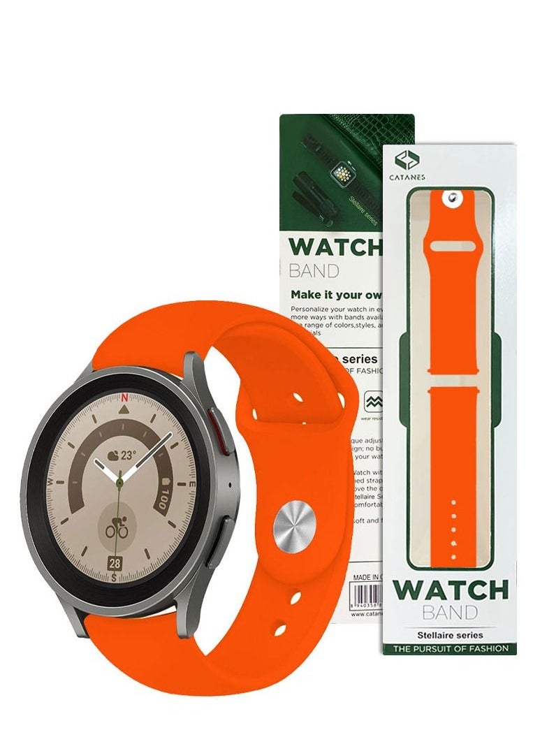 CATANES Samsung Galaxy Watch 5 Band Galaxy Watch 5 Pro Band Replacement Silicone Strap 20mm Smart Watch Wristband Compatible with Galaxy Watch5 (44mm/40mm) Galaxy Watch5 Pro (45mm) Orange  - Image 2