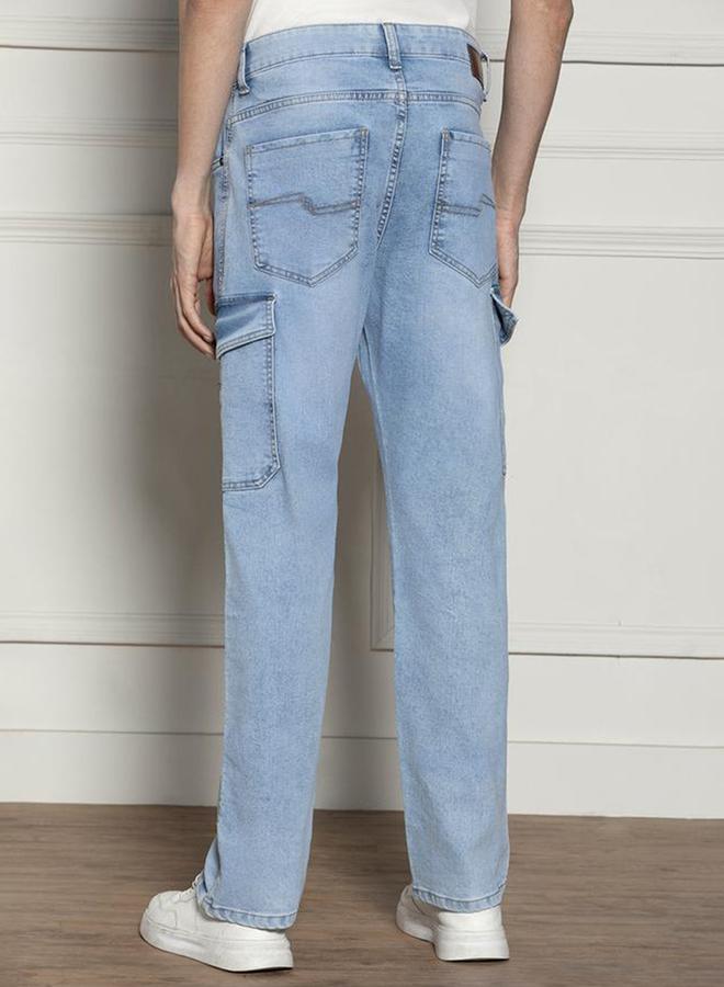 Dennis Lingo Mid Rise Relaxed Fit Light Fade Stretchable Jeans by Styli - Image 2