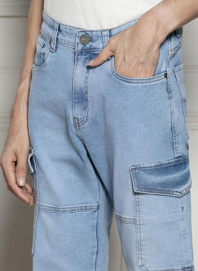 Dennis Lingo Mid Rise Relaxed Fit Light Fade Stretchable Jeans by Styli - Image 3
