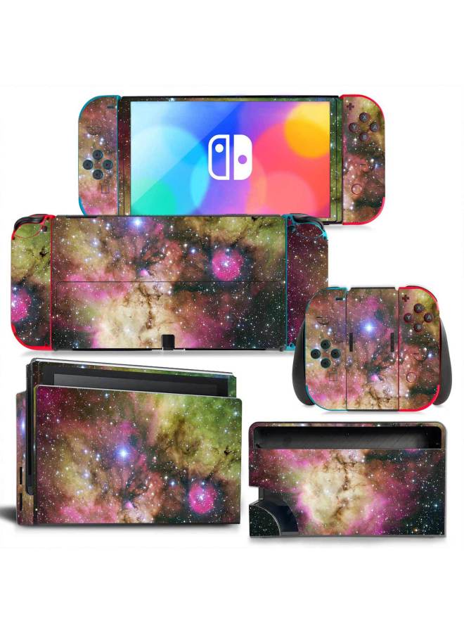 Switch Oled Game Machine Full Body Color Sticker Star Color Sticker Film Handle Sticker Charger Sticker-Color:TN-NSOLED-0566 - Image 1