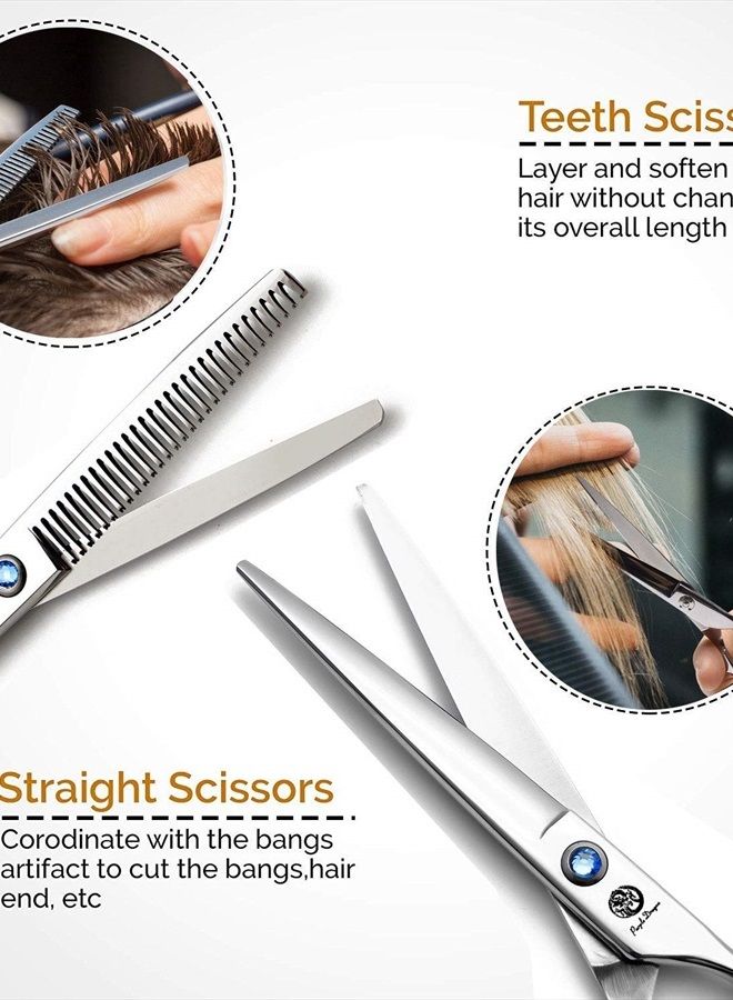 Purple Dragon 6.0" Professional Silver Salon Hairdressing Scissors Barber Hair Cutting Shear - Image 2