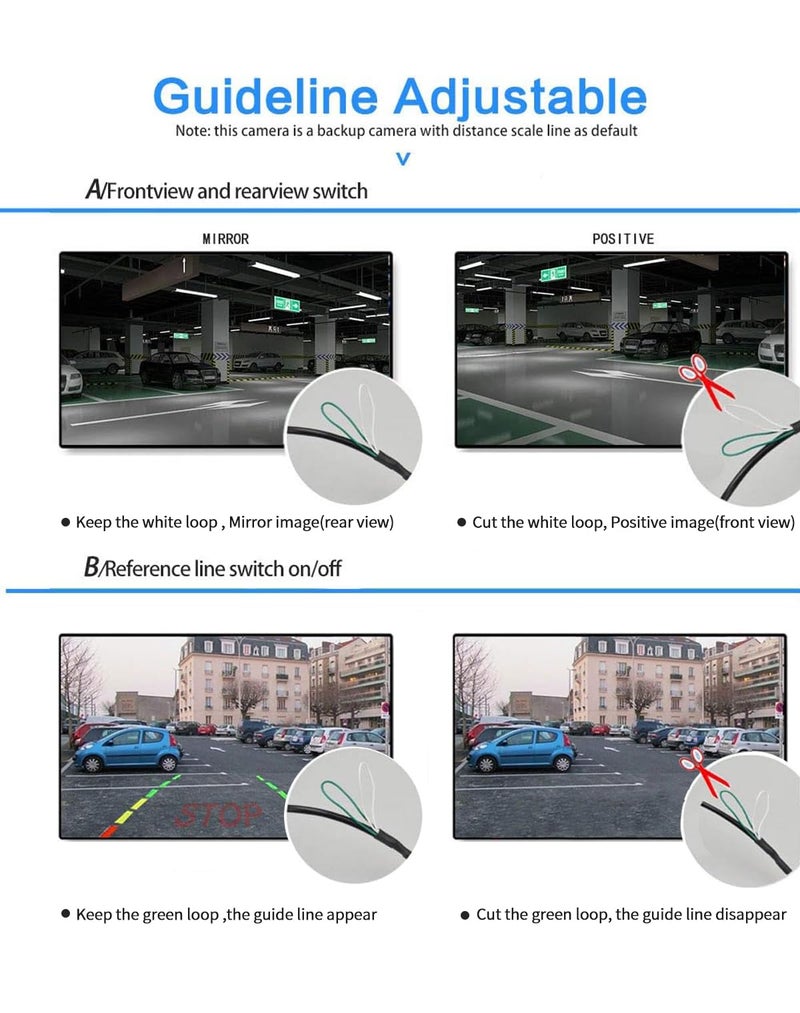 NOAUKA Waterproof IP69 Night Vision 170 Degree Car Rear View/Reversing/Reverse Camera Universal Color CCD high-Definition chip Backup Parking HD Front View Camera - Image 4