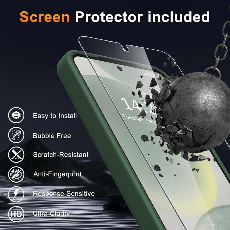 Elzzi Magnetic Guard Designed for Samsung S24 Fe 5G Case Translucent Matte Hard PC + TPU Back Cover [Compatible with MagSafe] Anti-Scratch Phone Case (Green) - Image 5