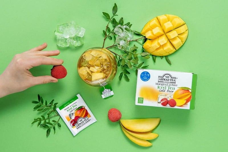 Ahmad Tea Cold Brew Green Mango and Lychee Iced Tea - 20 Foil Tea Bags - Image 4