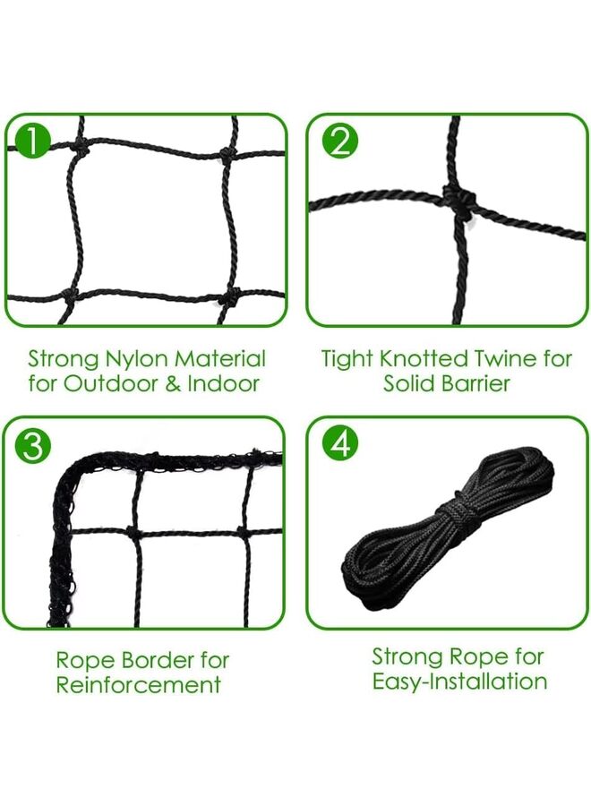 LAMAY Baseball Softball Backstop Nets, Heavy Duty Sports Netting Barrier Nylon Baseball Netting 10'x20'/10'x30'(Net Only)(6M) - Image 3