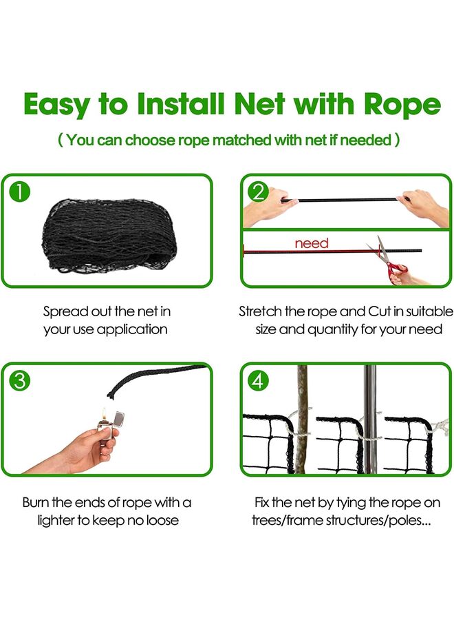 LAMAY Baseball Softball Backstop Nets, Heavy Duty Sports Netting Barrier Nylon Baseball Netting 10'x20'/10'x30'(Net Only)(6M) - Image 5