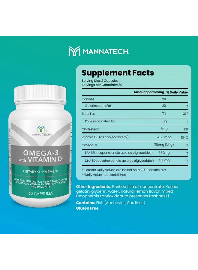 Mannatech Omega3 With Vitamin D3 For Bone And Heart Health Made Of The Highest Quality Pure Fish Oil - Image 3