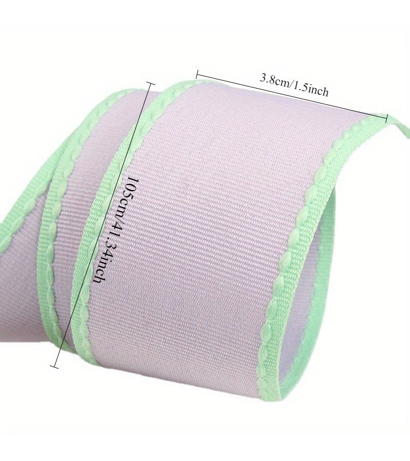 Handmade Double Sided Ribbon Hair Addition 1.5inch Wide Brimmed Jumper Contrast Color - Image 3