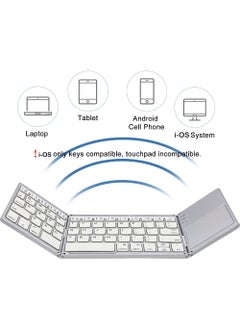 Rock Pow Foldable Bluetooth Keyboard with Touchpad Rechargeable Portable Wireless Mini Keyboard for PC Tablet Samsung Android iOS Smartphone  - Image 3