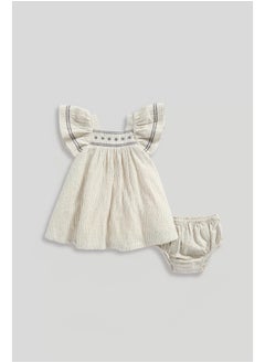 mothercare Striped Occasion Dress and Knickers  - Image 1