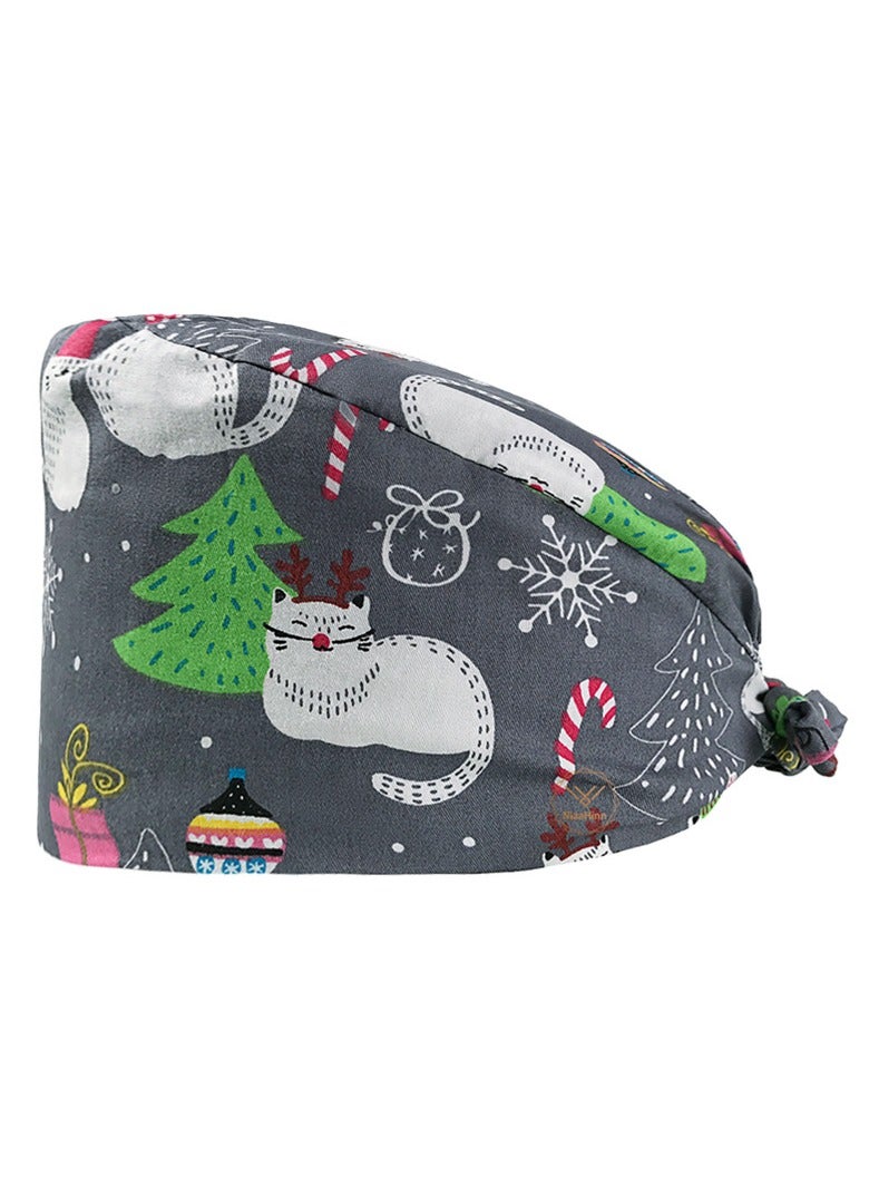 KUYING Nurse Hat With Small Fresh And Cute Pattern Medical Work Hat 
