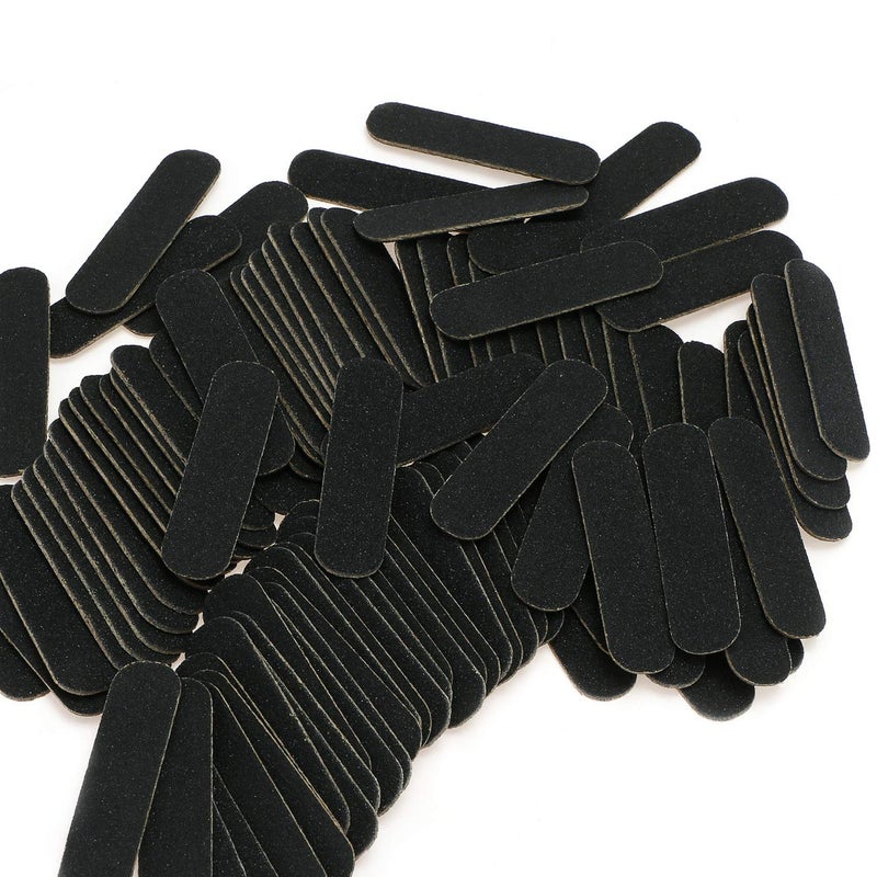 100 Pcs Mini Nail Files Bulk Mwoot Disposable Double Sided Emery Board 180240 Grit Fingernail Nail File Buffer Set Manicure Tool for Natural Acrylic Fake Nails Home and Salon Use Black