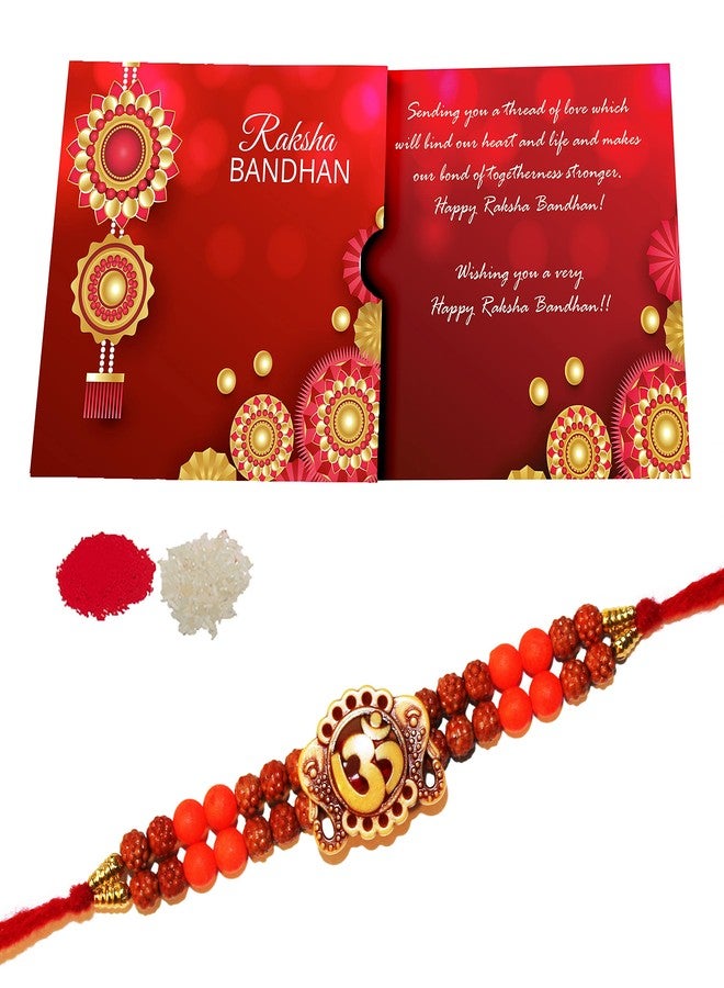 iberry's Rakhi Gift Pack with Set of One Rakhi & Rakshabandhan Card and Roli Chawal for Brother | rakhi for brother (2424)-Best Gift from Sister - Image 1