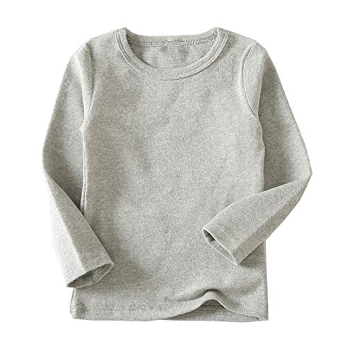 JWWN Toddler Boys Girls Long Johns Thermal Underwear Set 2PC Crewneck Tops and Bottom Little Kids Pajamas Warm Jammies,(LightGray,24Months) - Image 2